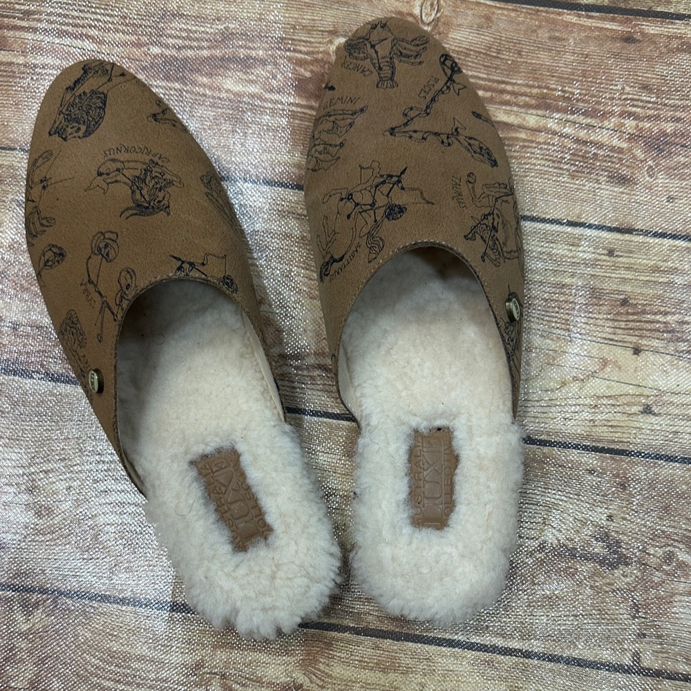 Australia Luxe Collective, Brown Slip-On Slippers with Fleece Lining